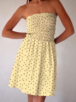 Mindtraveler Kleid gepunktet gelb