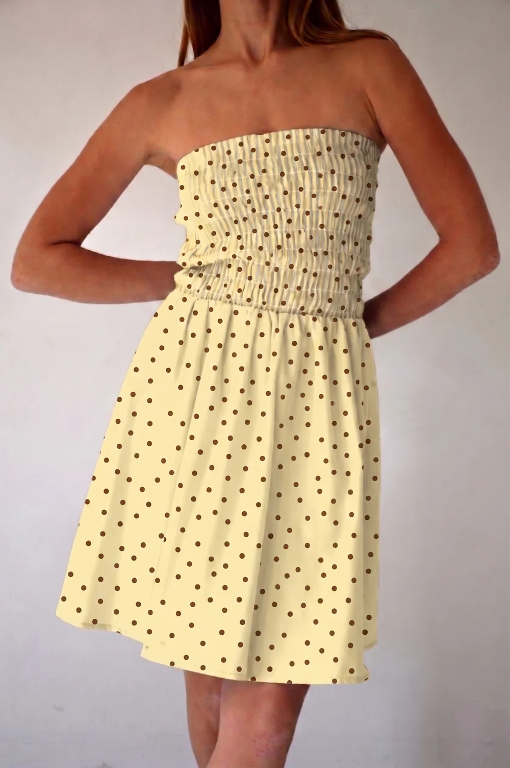 Mindtraveler Kleid gepunktet gelb