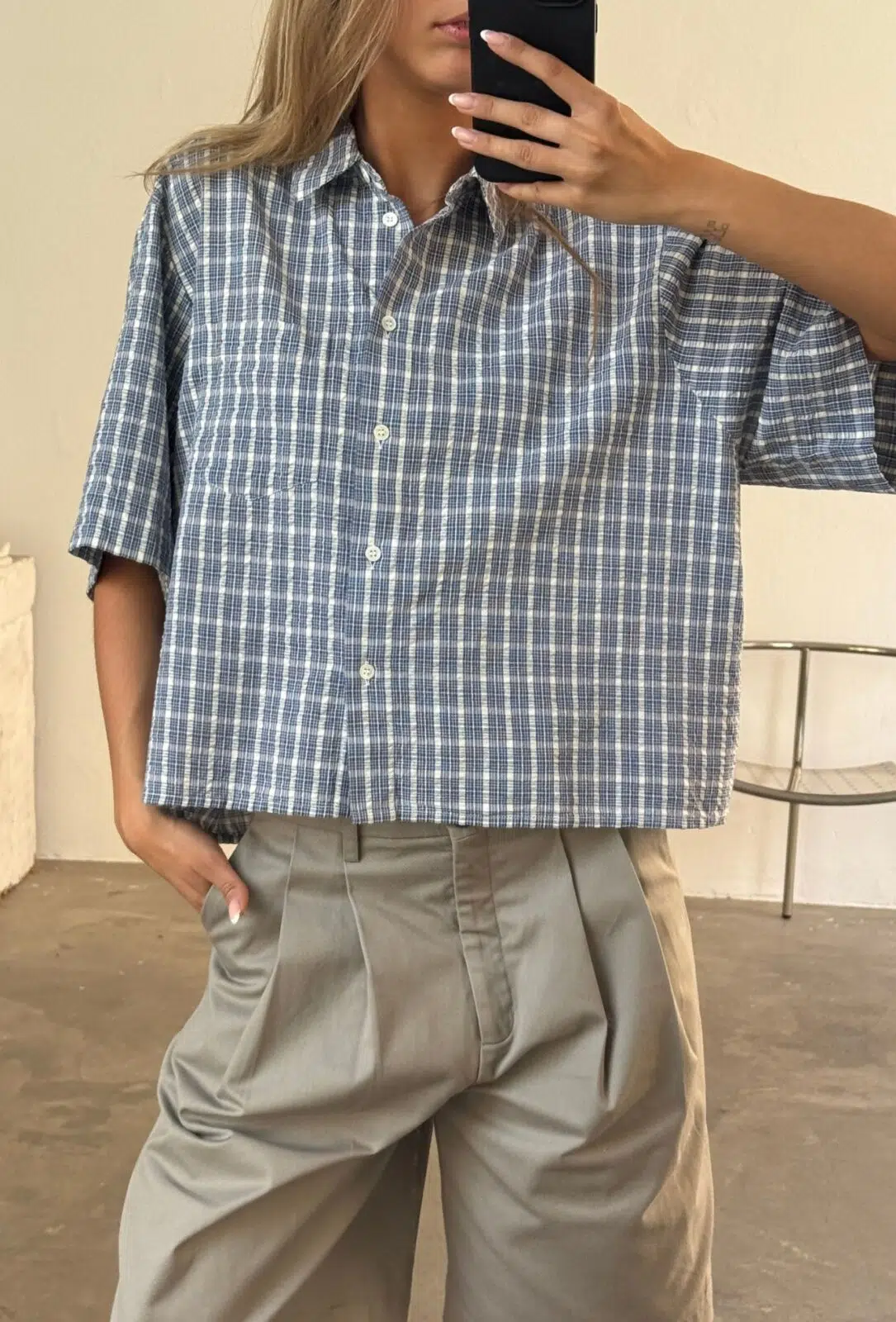 Boii Studios Shirt Vilja Check Blue