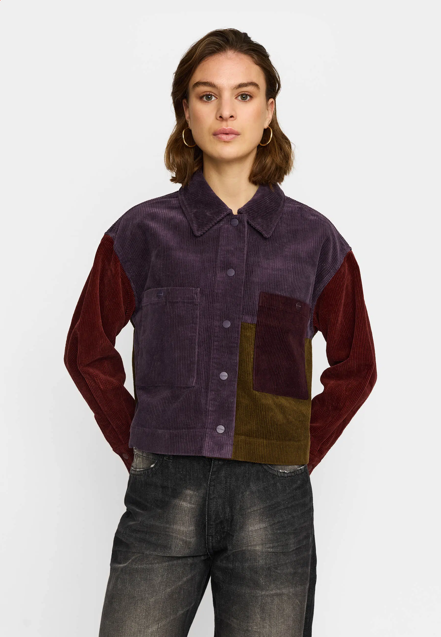 Selfhood Langarmshirt Cord Darkpurple