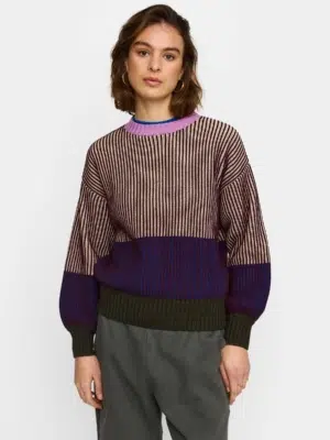 Selfhood Strickpullover Rib Block Knit Burgundy