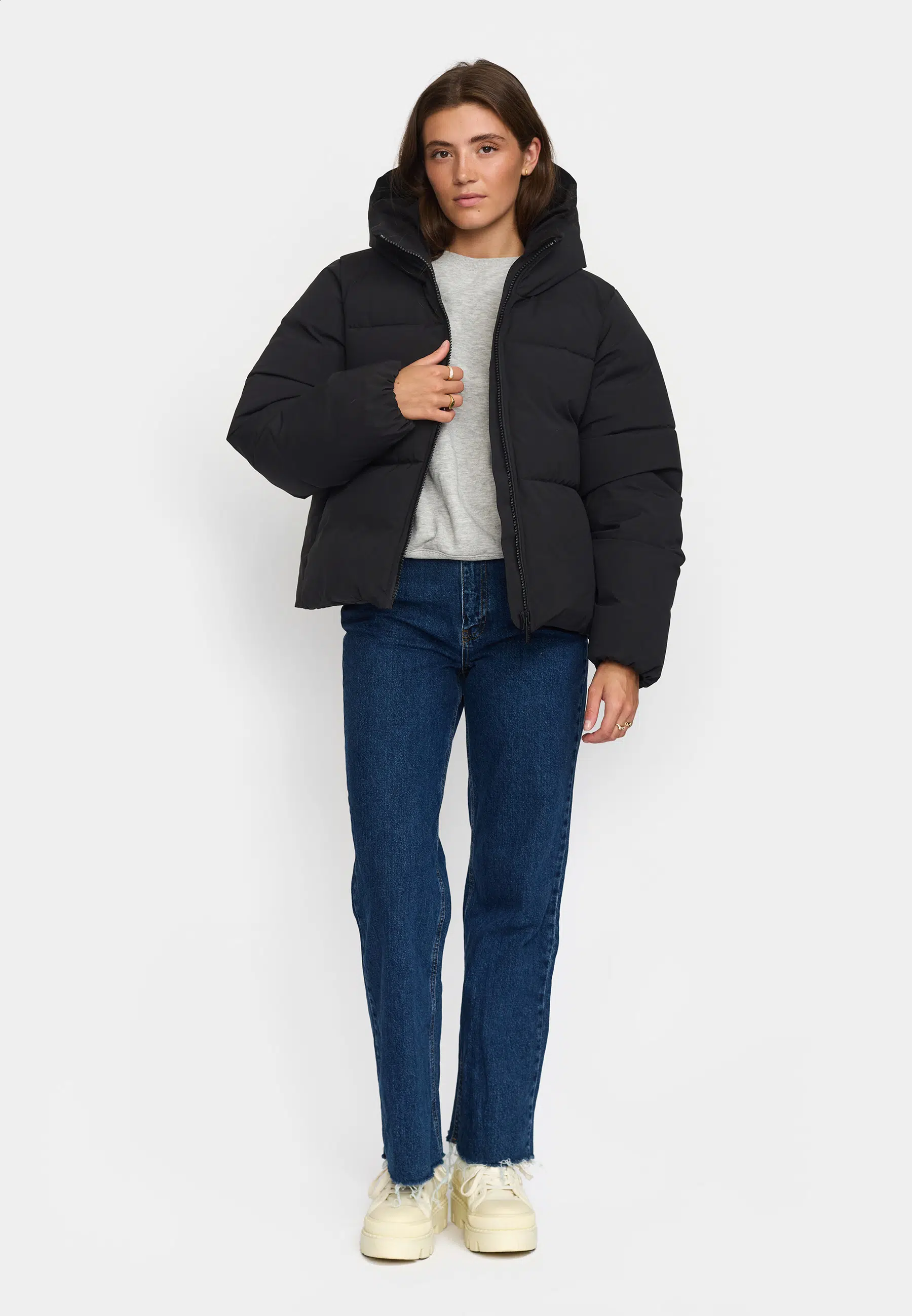 Selfhood Pufferjacke Hooded Black Selfhood Pufferjacke Hooded Black