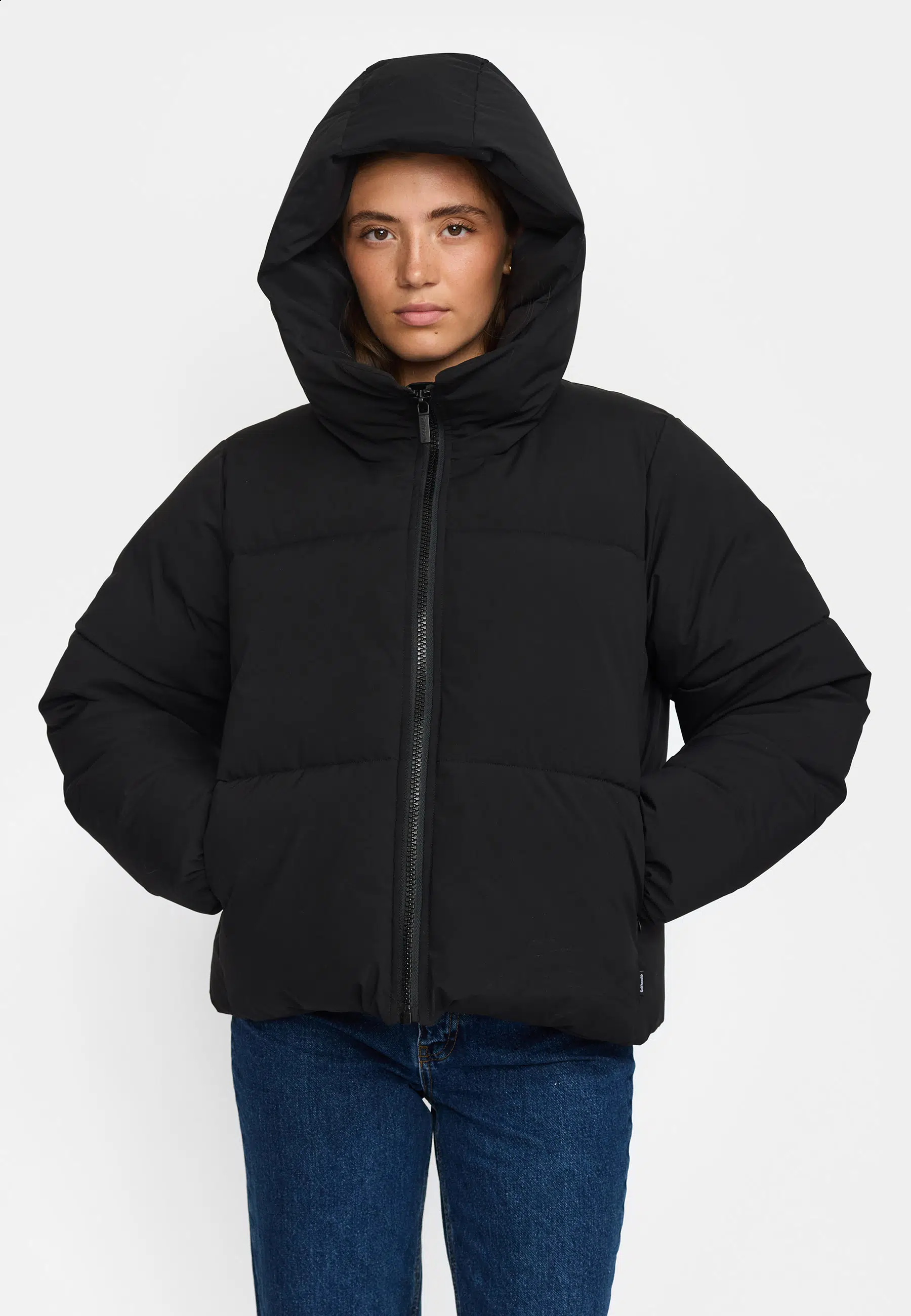 Selfhood Pufferjacke Hooded Black Selfhood Pufferjacke Hooded Black