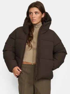 Selfhood Pufferjacke Hooded Darkbrown