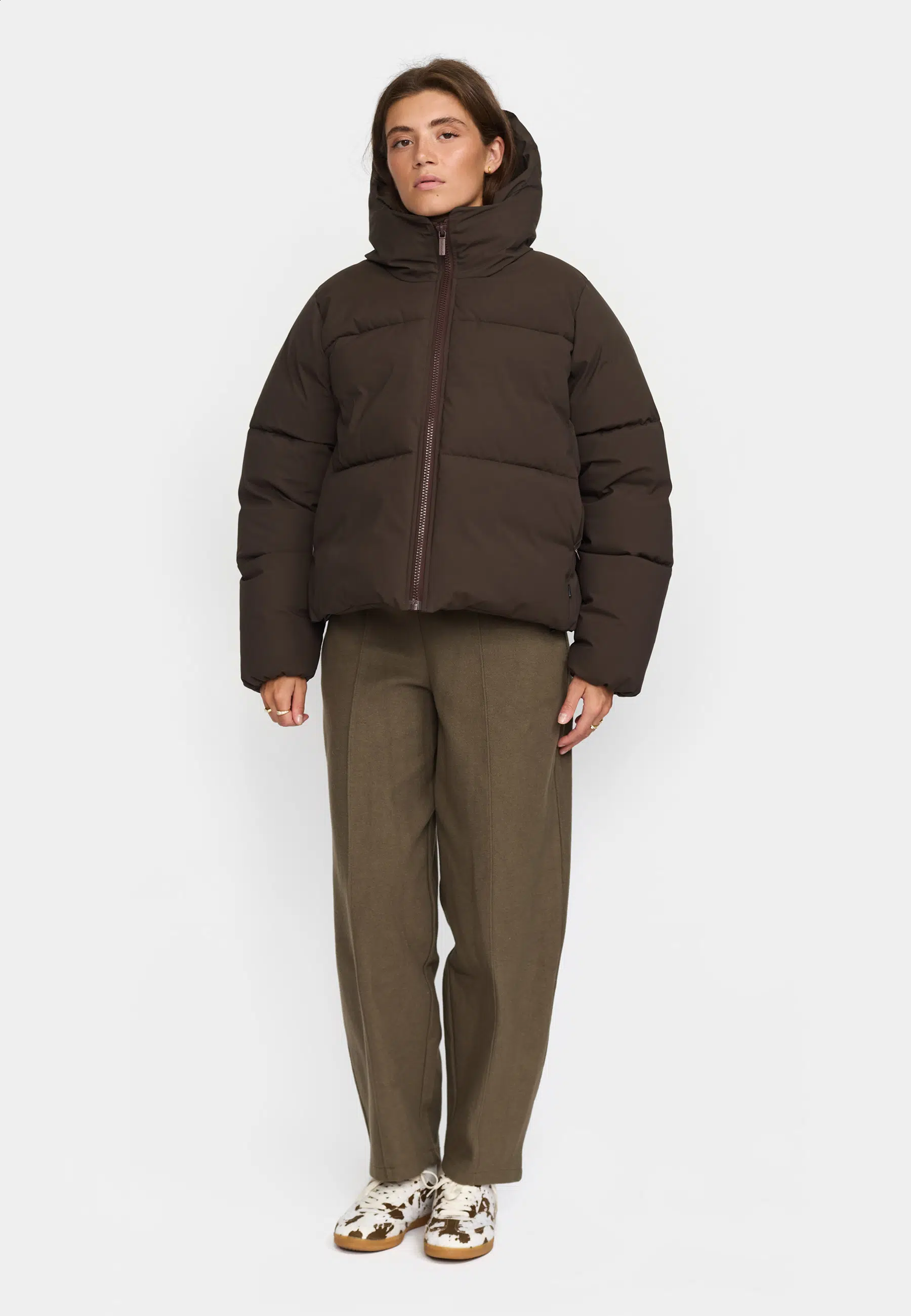 Selfhood Pufferjacke Hooded Darkbrown Selfhood Pufferjacke Hooded Darkbrown