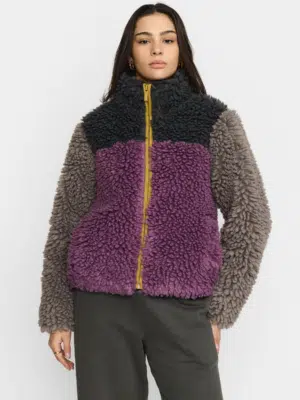 Selfhood Teddyjacke Chunky Block Darkgrey