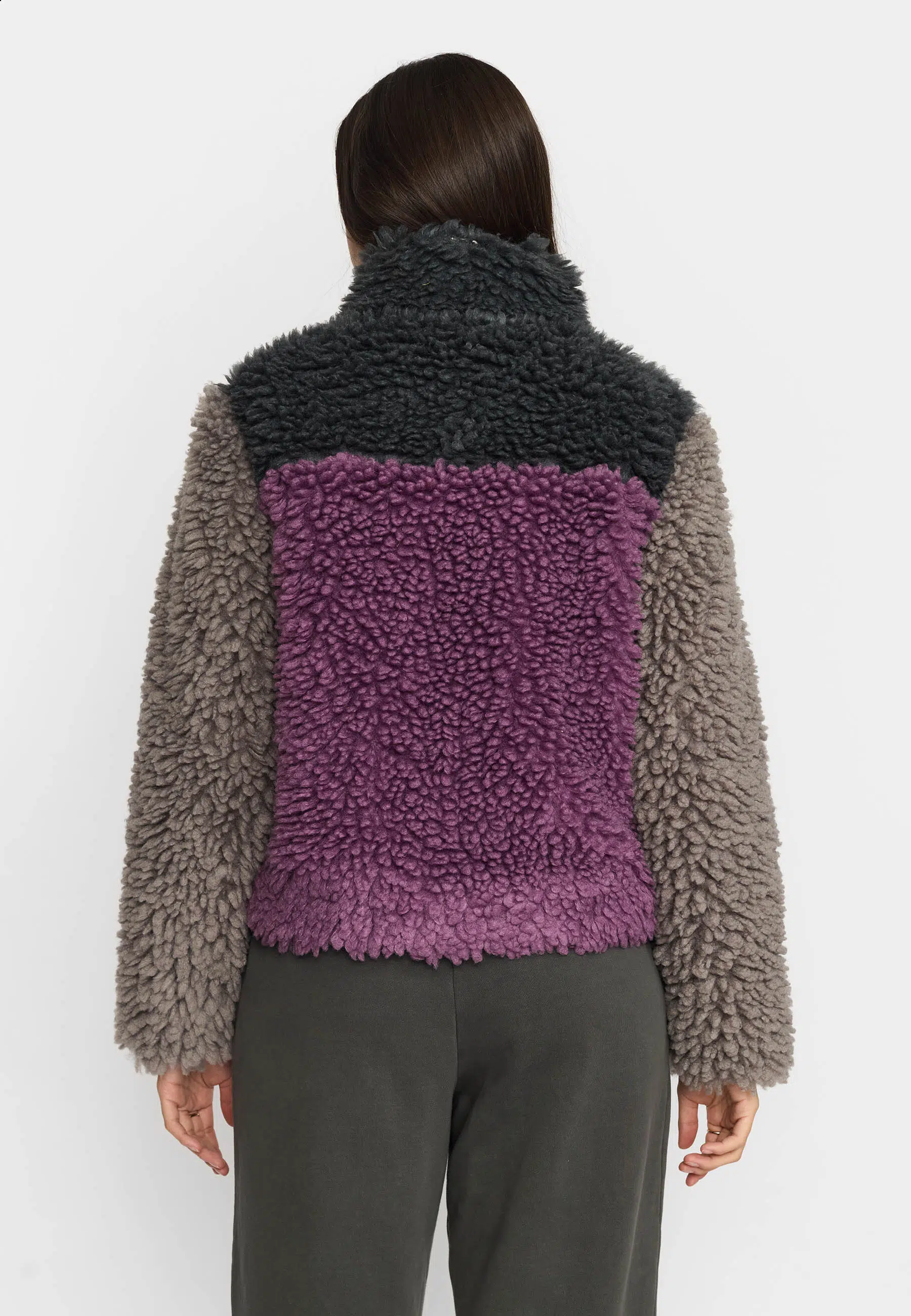 Selfhood Teddyjacke Chunky Block Darkgrey