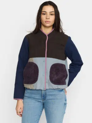 Selfhood Quilted Patchwork Jacket Blue