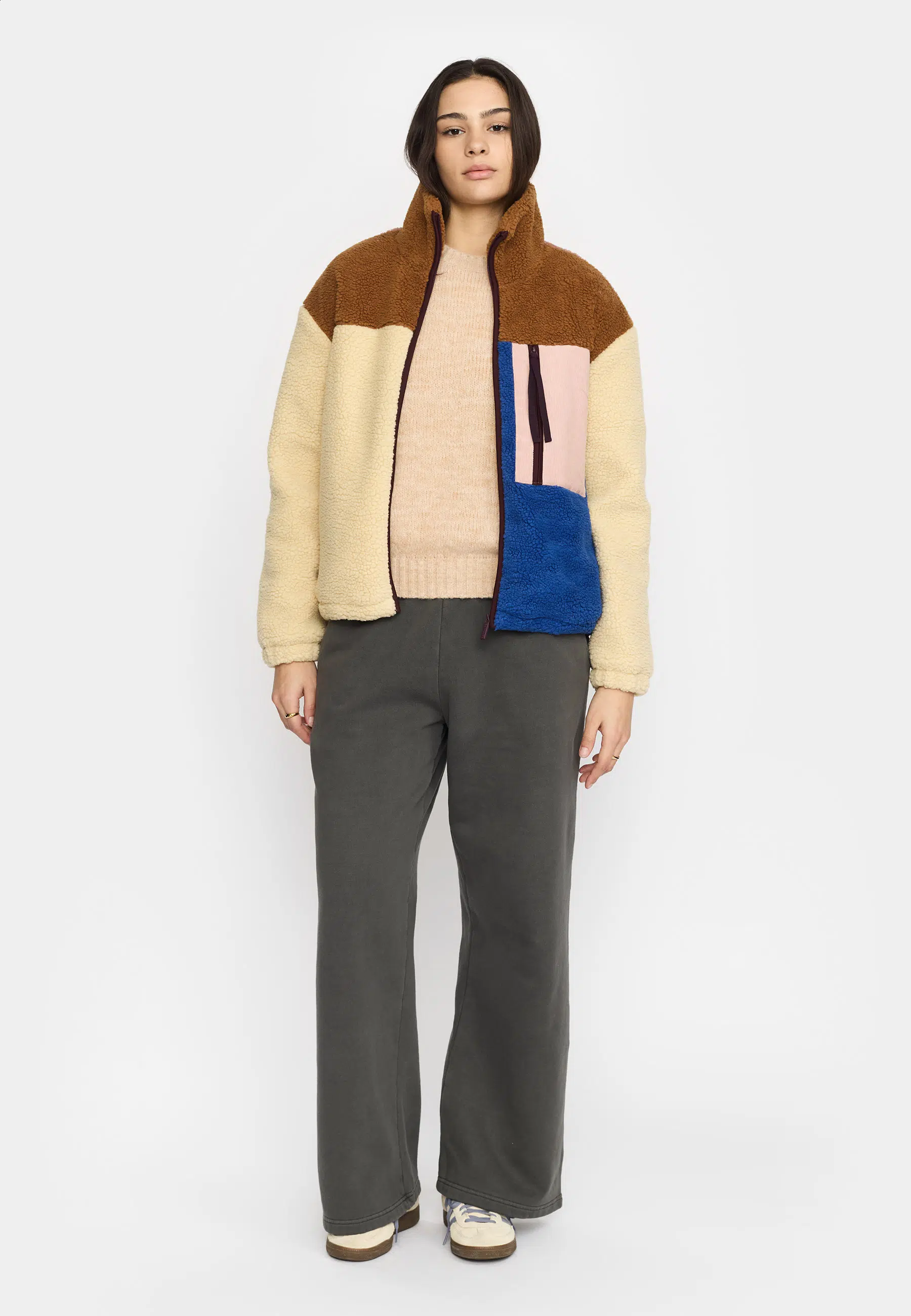 Selfhood Teddyjacke Block Lightbrown Selfhood Teddyjacke Block Lightbrown