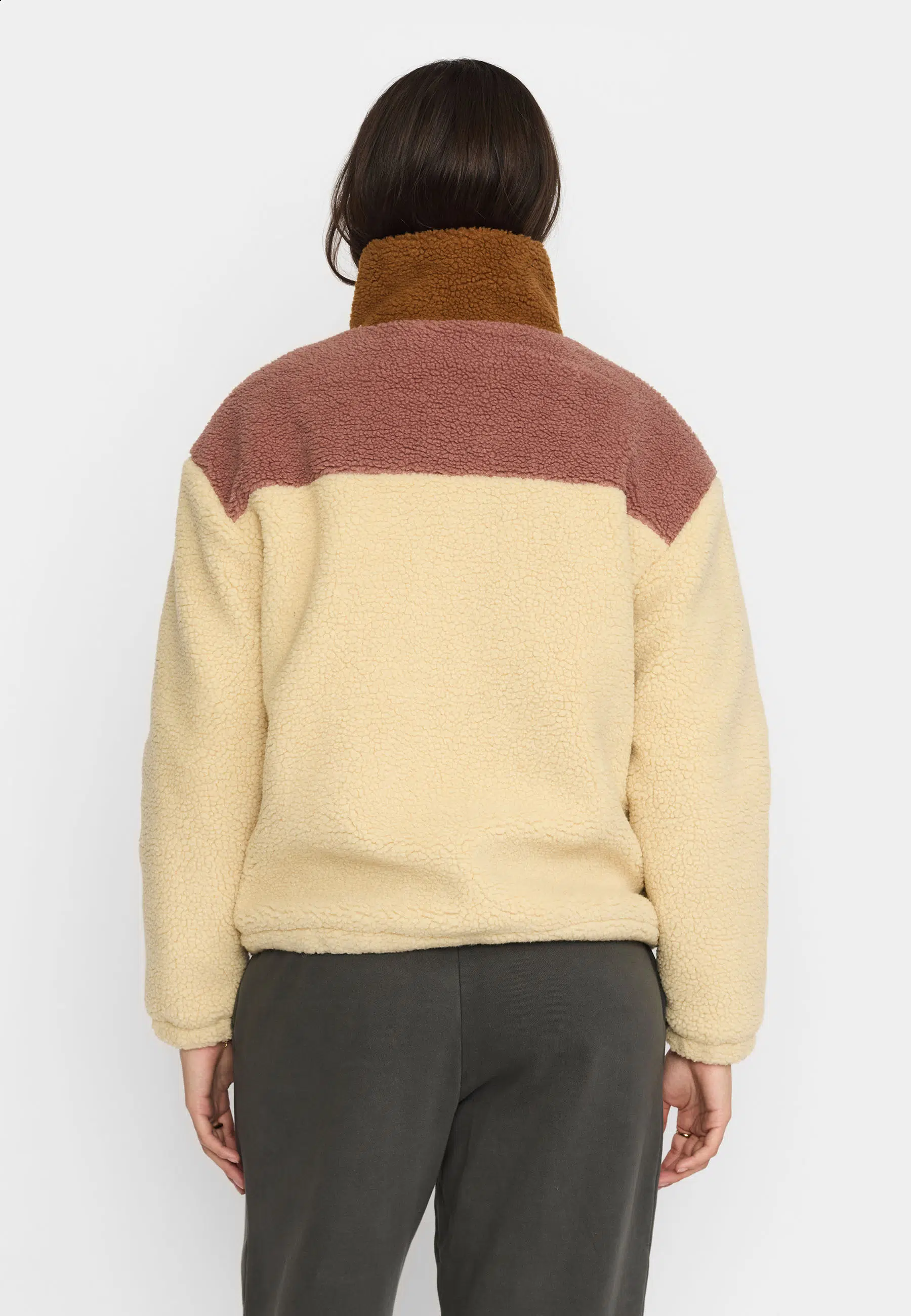 Selfhood Teddyjacke Block Lightbrown