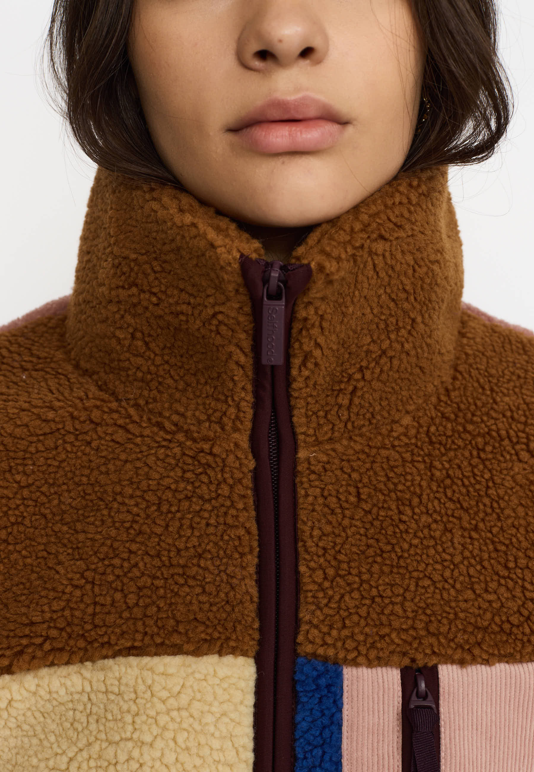Selfhood Teddyjacke Block Lightbrown Selfhood Teddyjacke Block Lightbrown