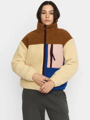 Selfhood Teddyjacke Block Lightbrown