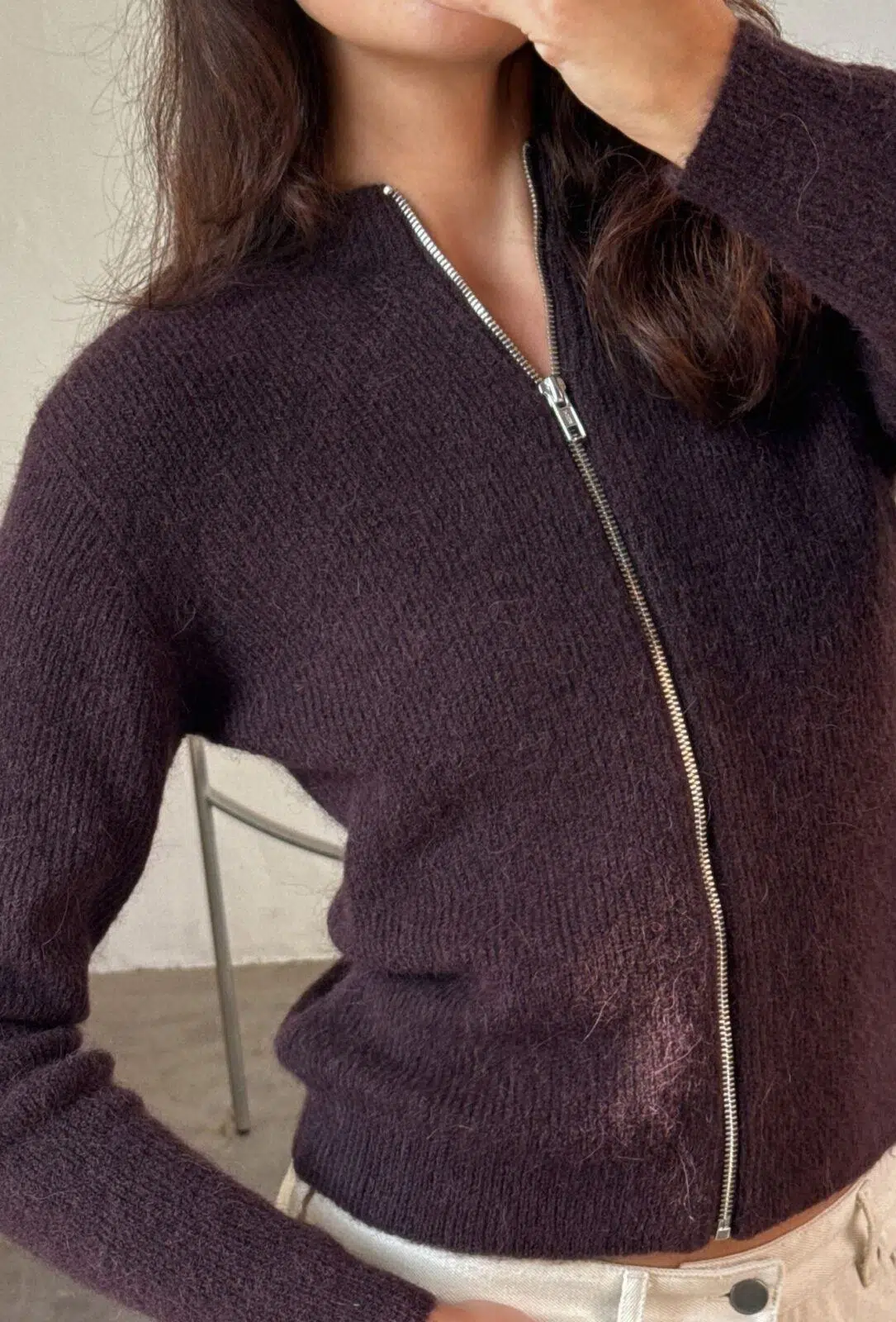 Boii Studios Strickjacke Milla Bordeaux Boii Studios Strickjacke Milla Bordeaux