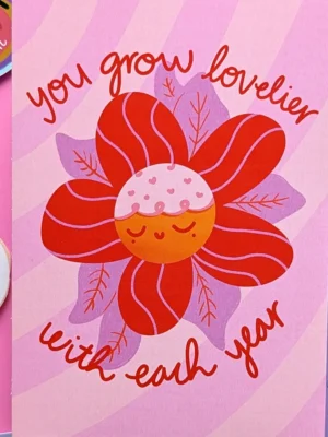 Studio Kumimi Postkarte "You grow lovelier with each year"