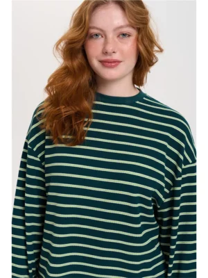 24 Colours Langarmshirt gestreift grün