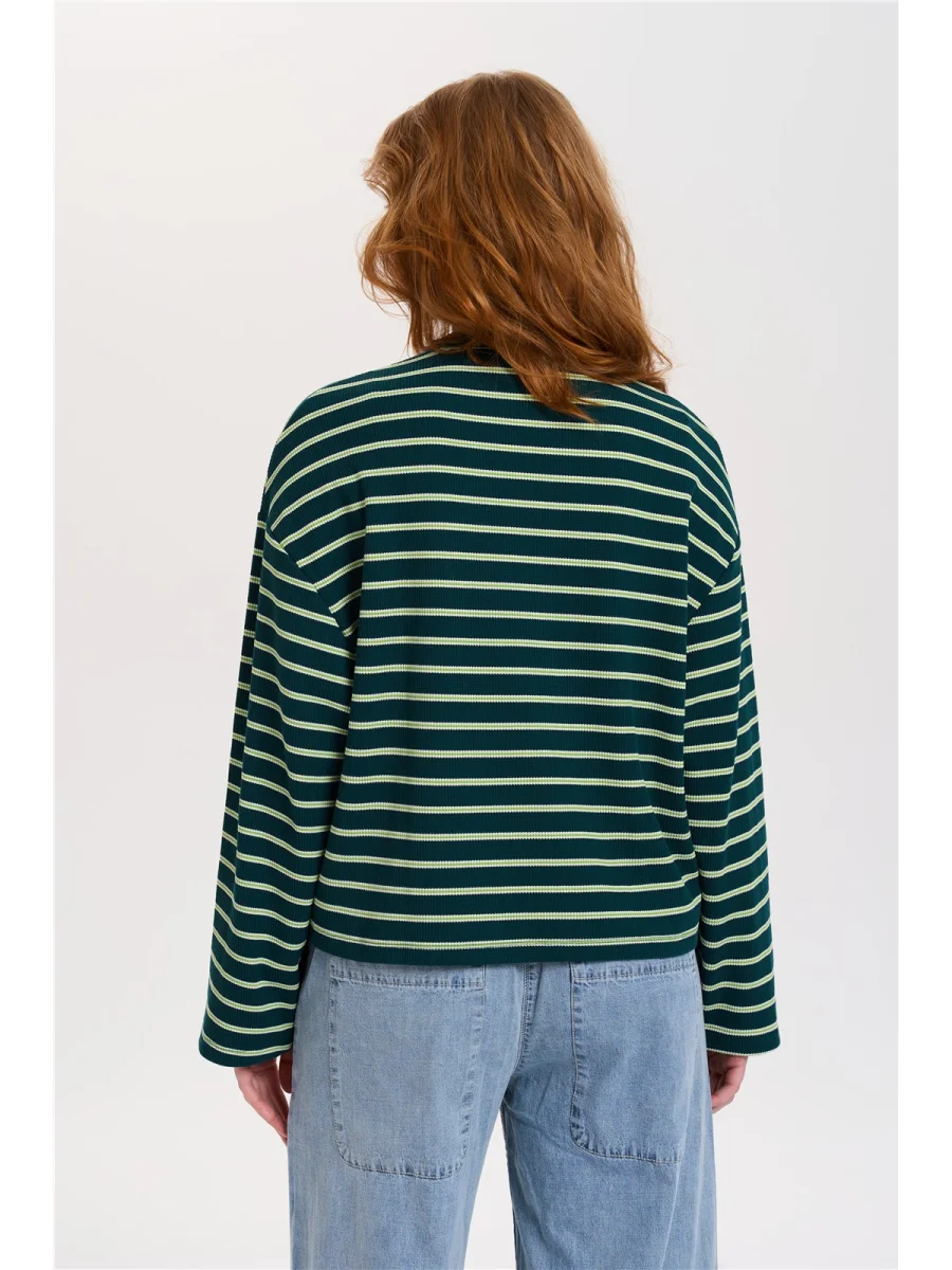24 Colours Langarmshirt gestreift grün 24 Colours Langarmshirt gestreift grün