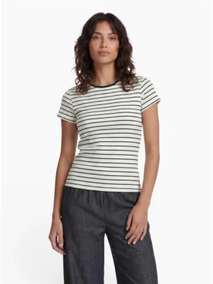 24 Colours T-Shirt gestreift schwarz weiß