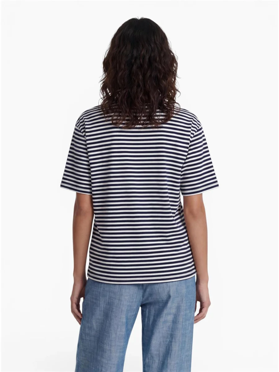 24 Colours T-Shirt gestreift schwarz weiß mit Herz-Stickerei 24 Colours T-Shirt gestreift schwarz weiß mit Herz-Stickerei