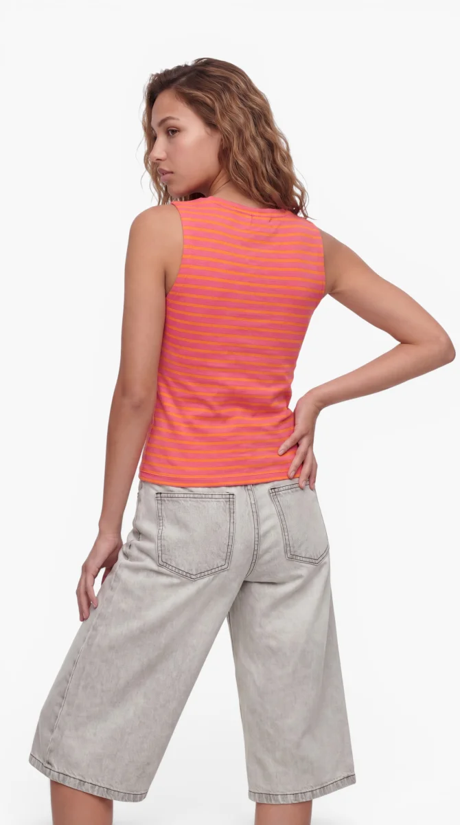 24 Colours Top Pink Orange gestreift 24 Colours Top Pink Orange gestreift