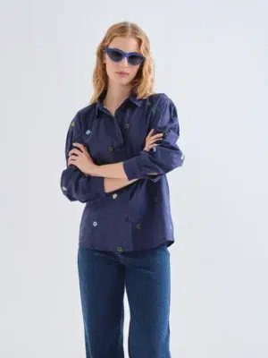 Compania Fantastica Hemd Navy mit Blumen