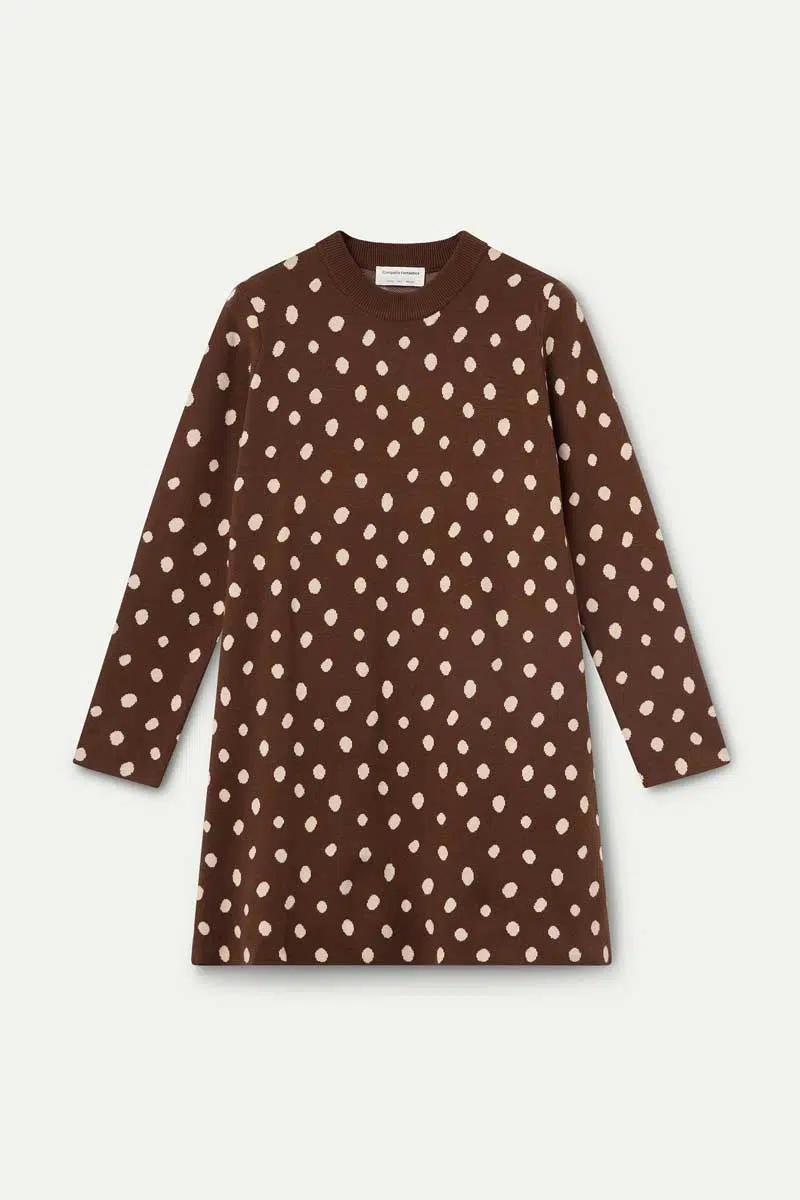 Compania Fantastica Kleid Polka Dots Braun
