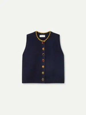 Compania Fantastica Strickweste Dunkelblau