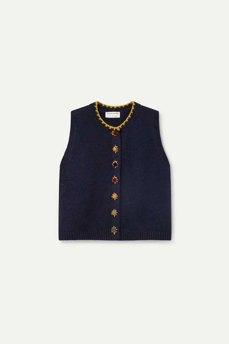 Compania Fantastica Strickweste Dunkelblau