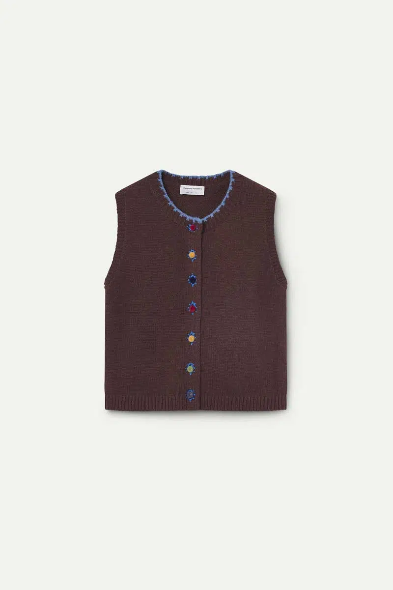 Compania Fantastica Strickweste Dunkelblau
