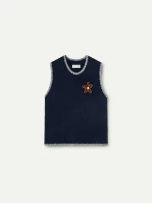 Compania Fantastica Strickweste Blau Blume
