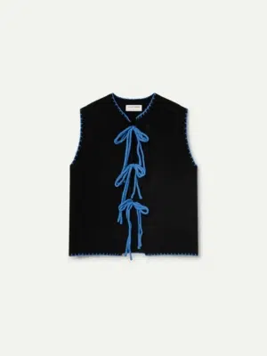 Compania Fantastica Strickweste Schwarz mit Blau