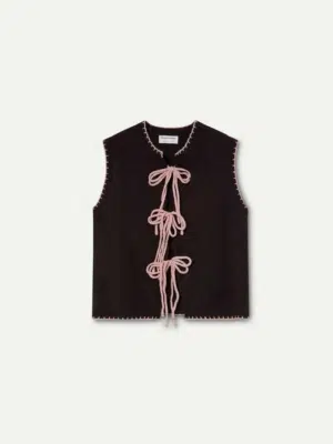Compania Fantastica Strickweste Braun mit Rosa