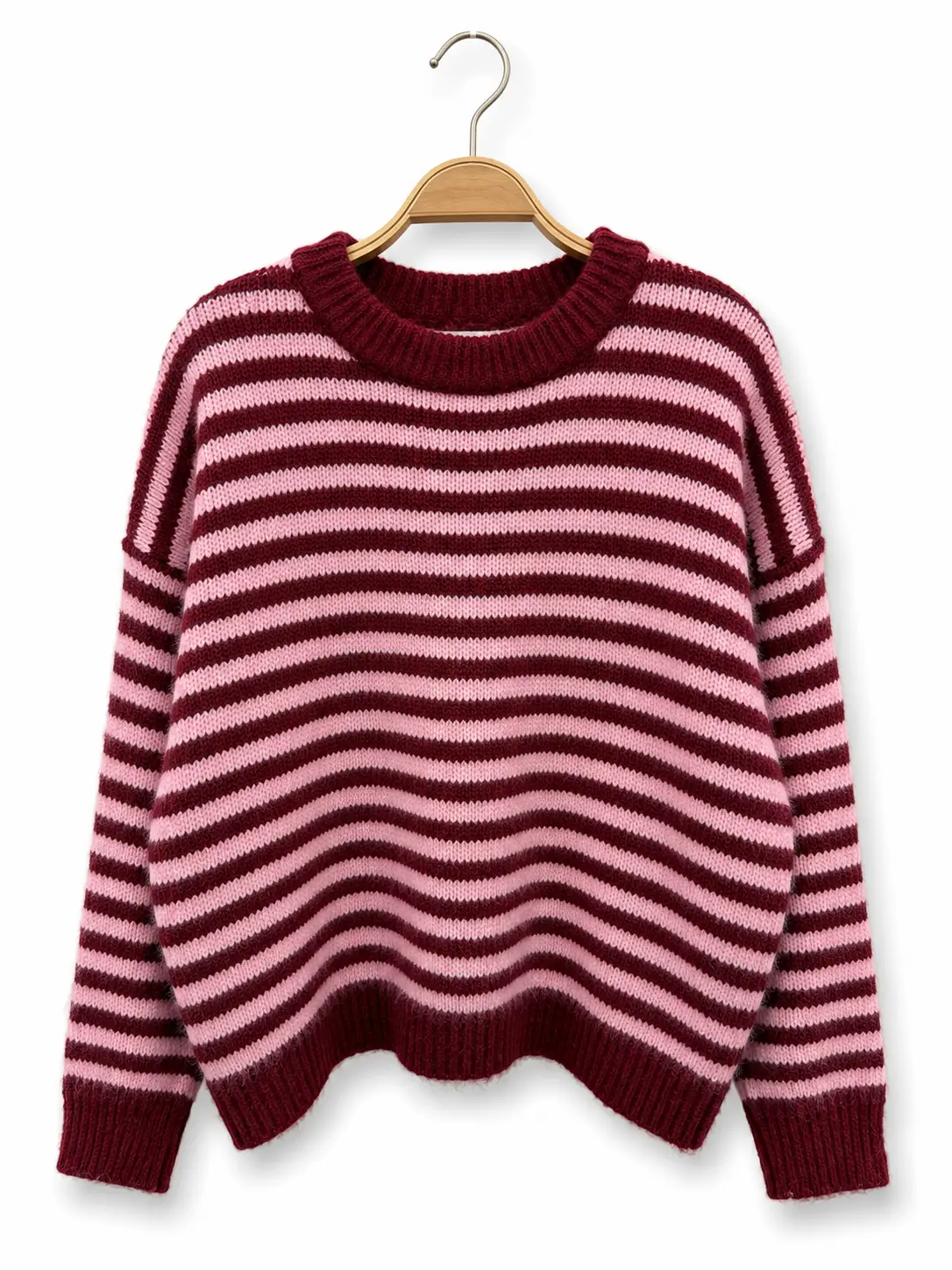 Afinity Strickpullover gestreift bordeaux rosa