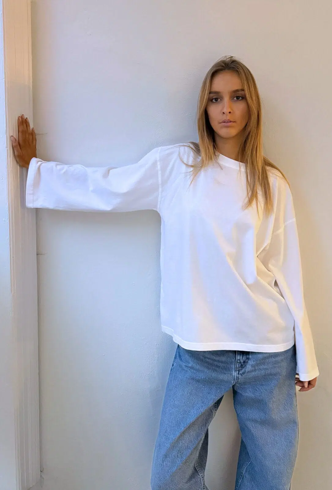 Boii Studios Langarmshirt Boxy Alberte White