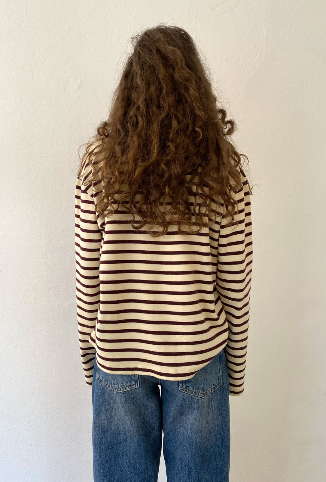 Boii Studios Langarmshirt Nete Stripe Off White Bordeaux