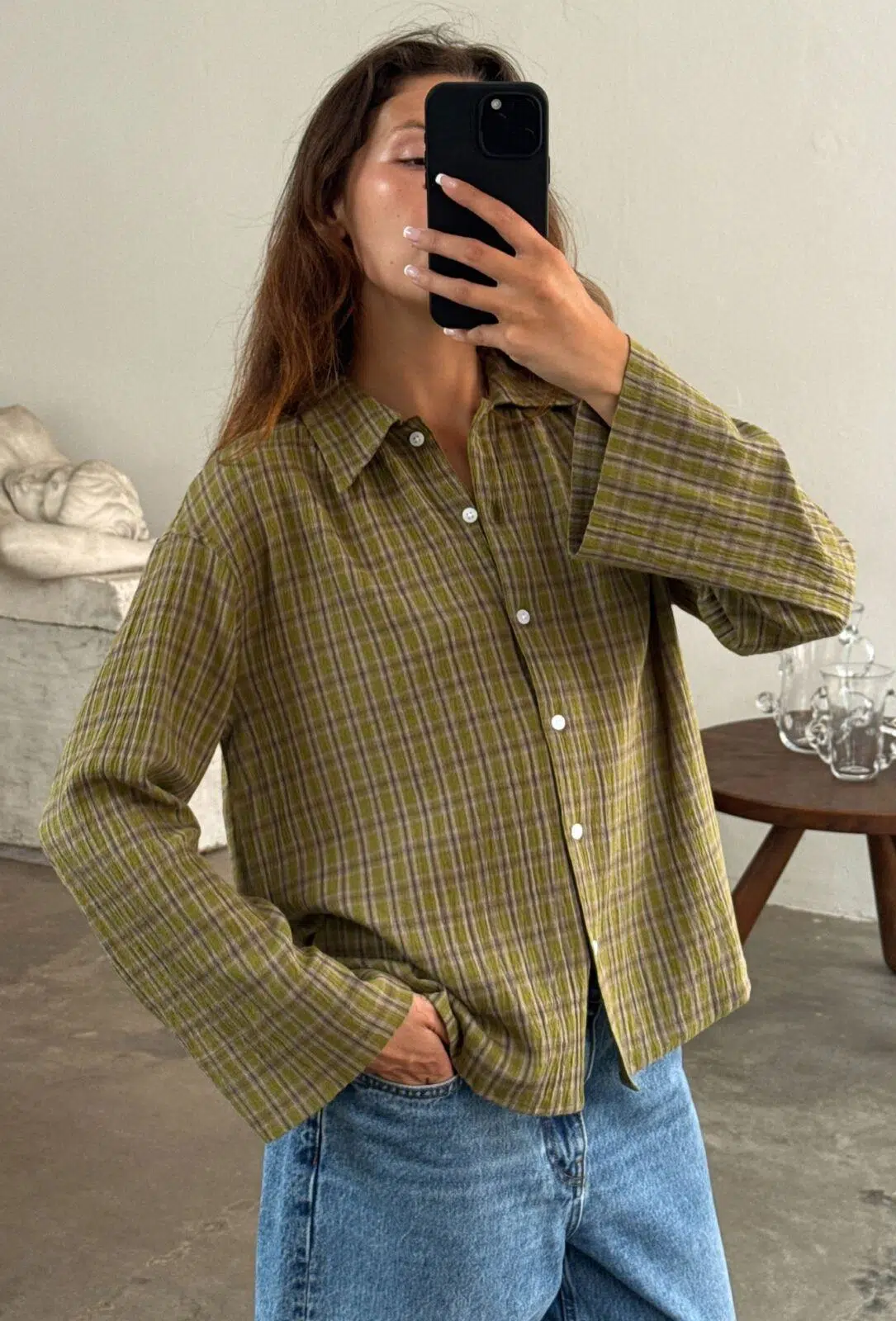 Boii Studios Langarmshirt Tinsi Check Gartner