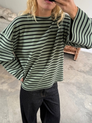 Boii Studios Langarmshirt Alberte Stripe Salvie Black