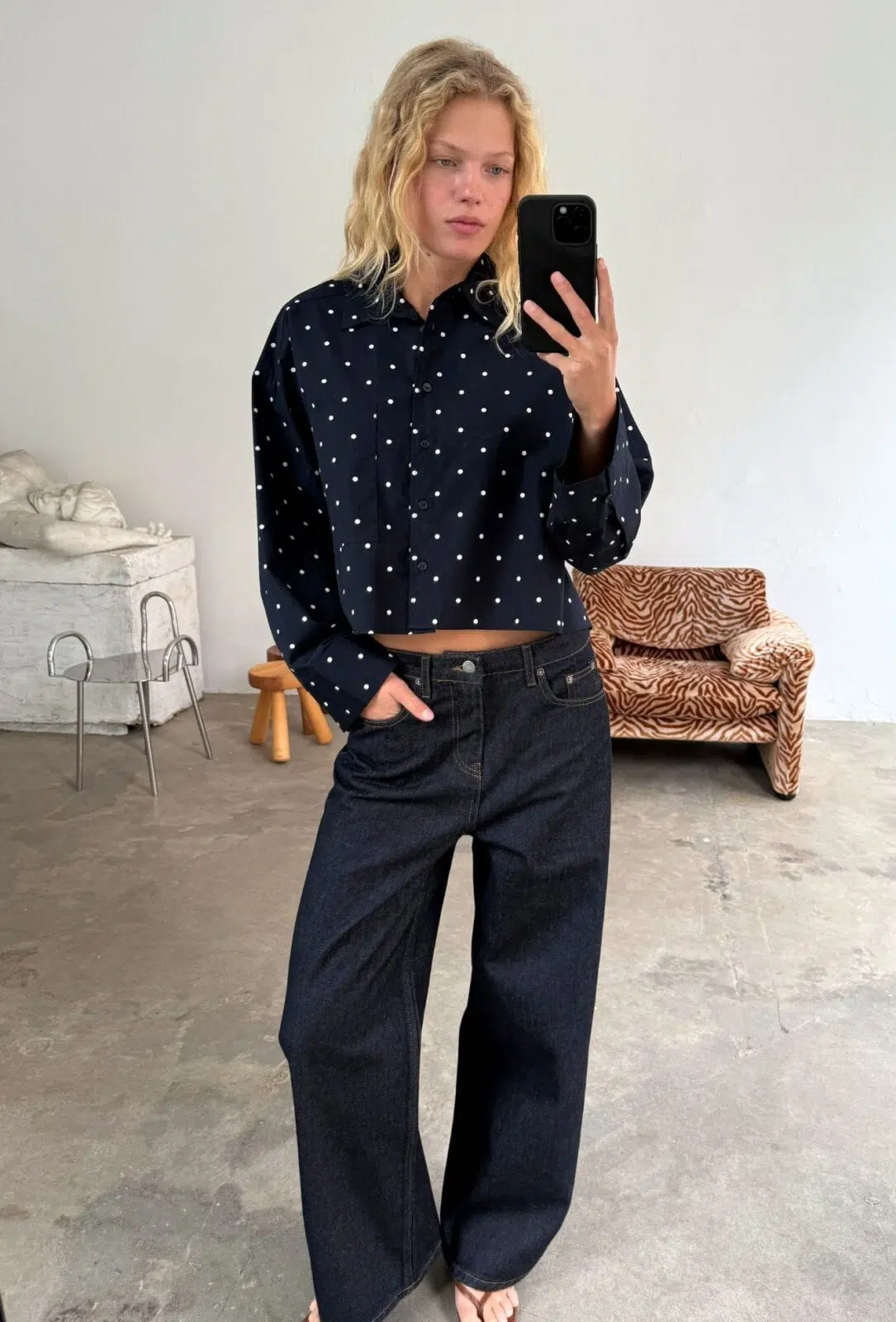 Boii Studios Shirt Anette Simple Dot Navy Boii Studios Shirt Anette Simple Dot Navy