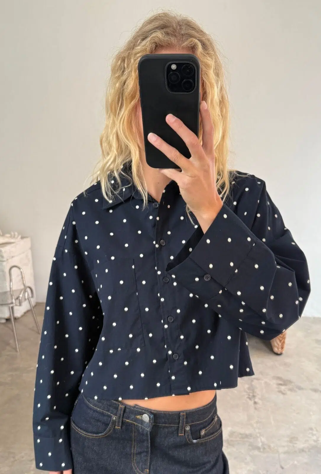 Boii Studios Shirt Anette Simple Dot Navy