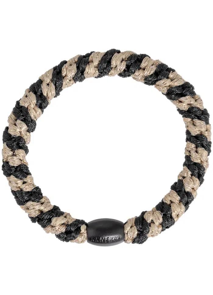 Kknekki Haargummi Black-beige glitter stripe