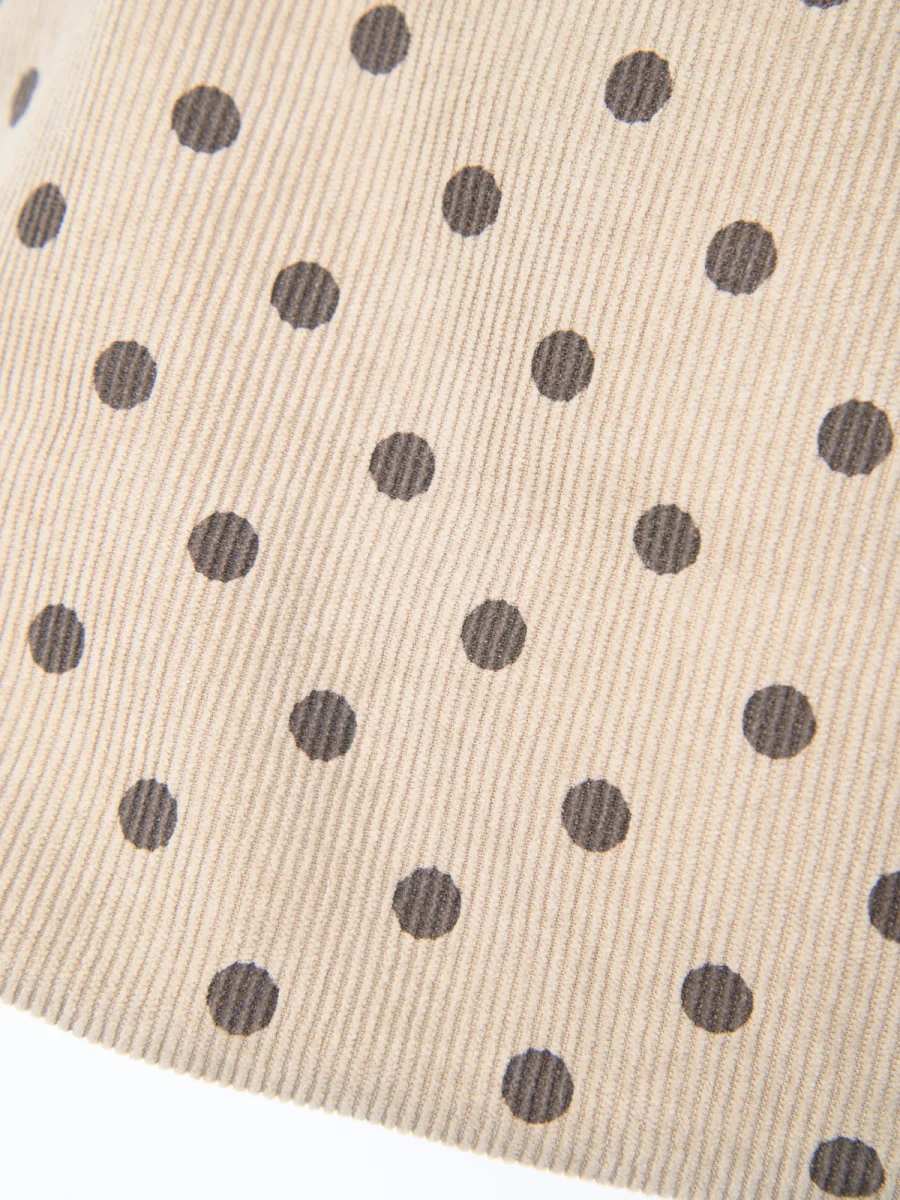 24 Colours Tasche Braun Cord Polka Dots