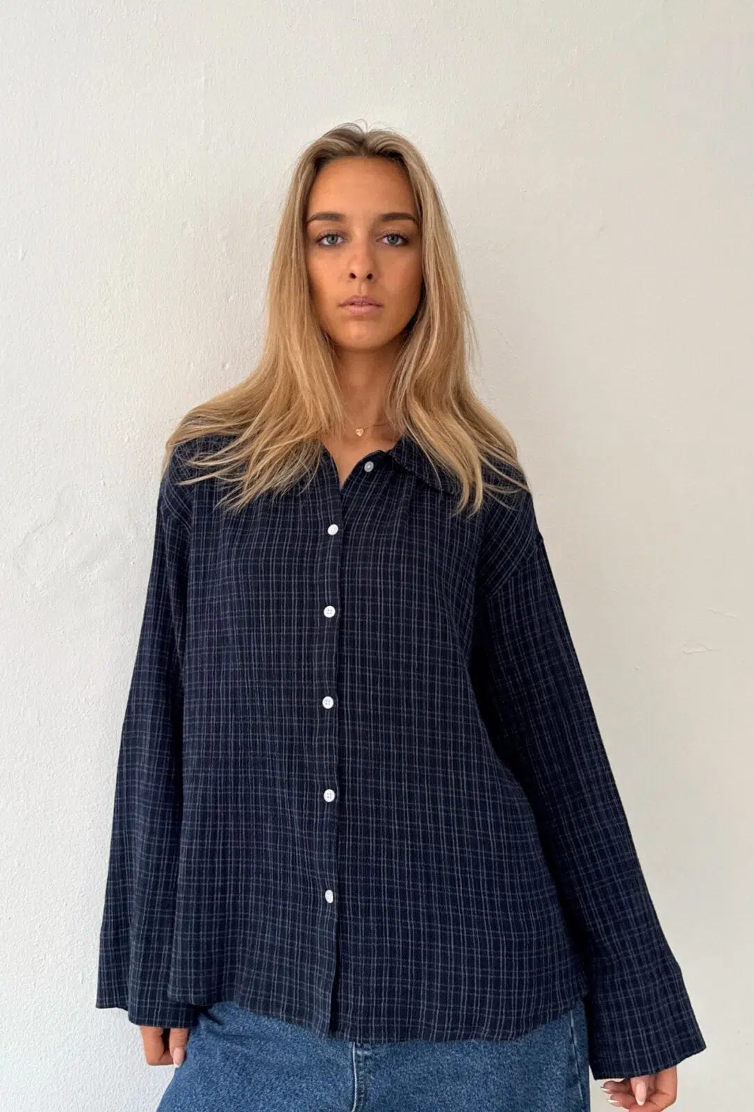 Boii Studios Langarmshirt Tinsi Check Marine