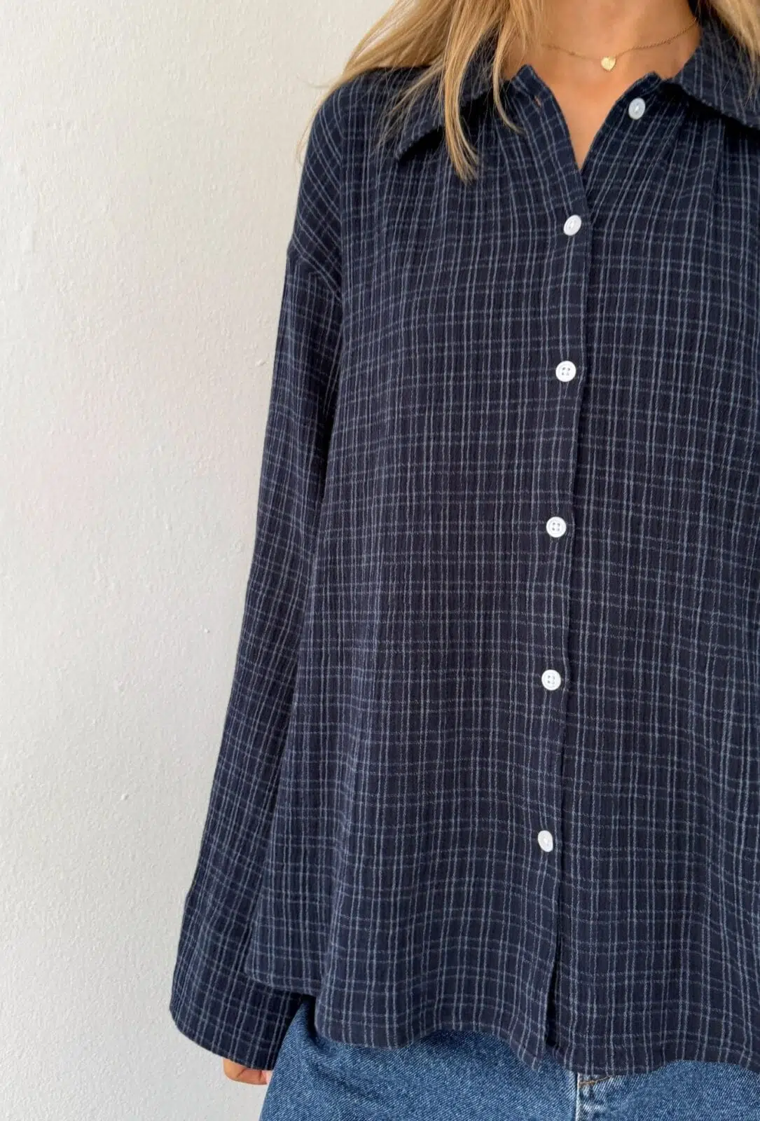 Boii Studios Langarmshirt Tinsi Check Marine Boii Studios Langarmshirt Tinsi Check Marine