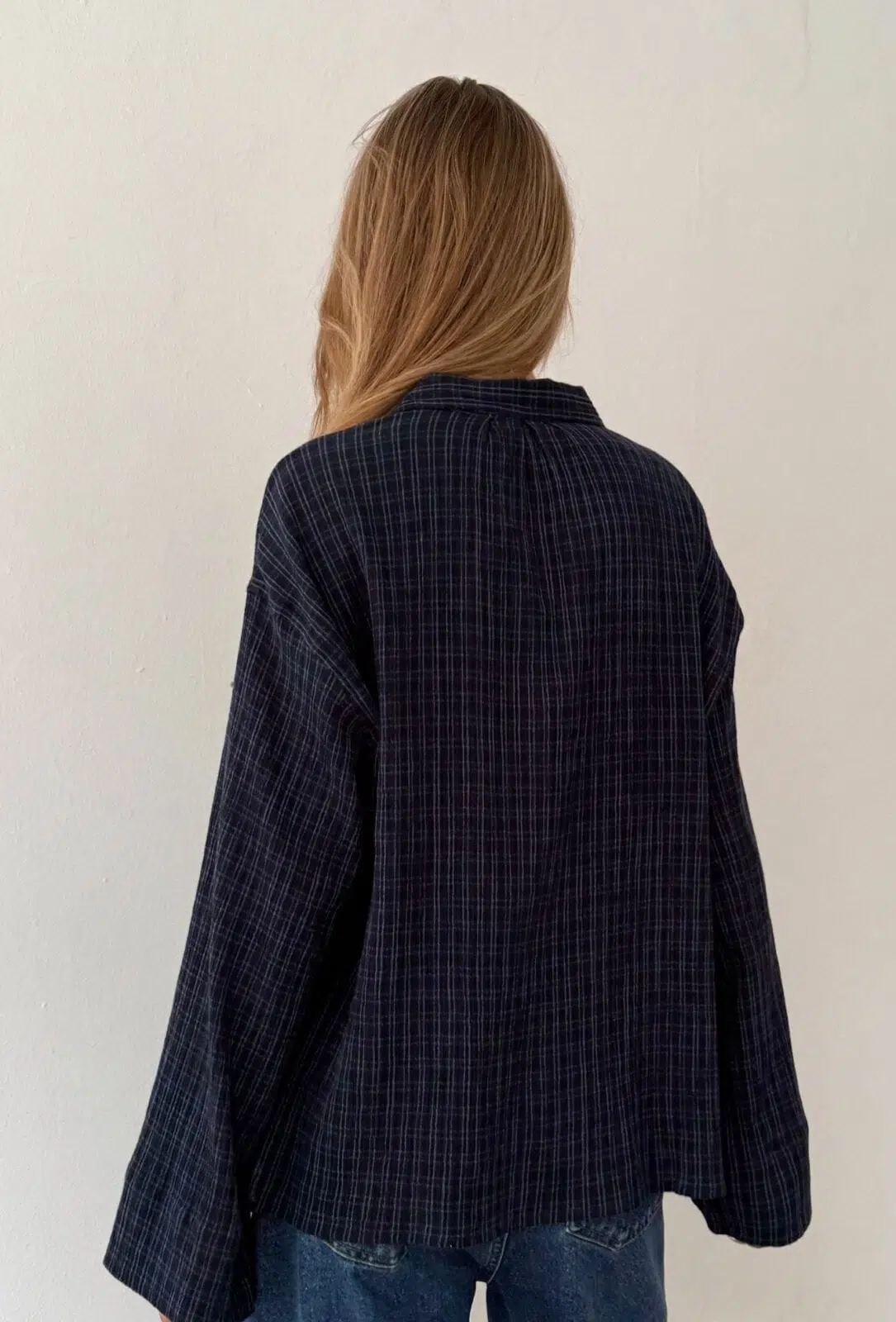 Boii Studios Langarmshirt Tinsi Check Marine