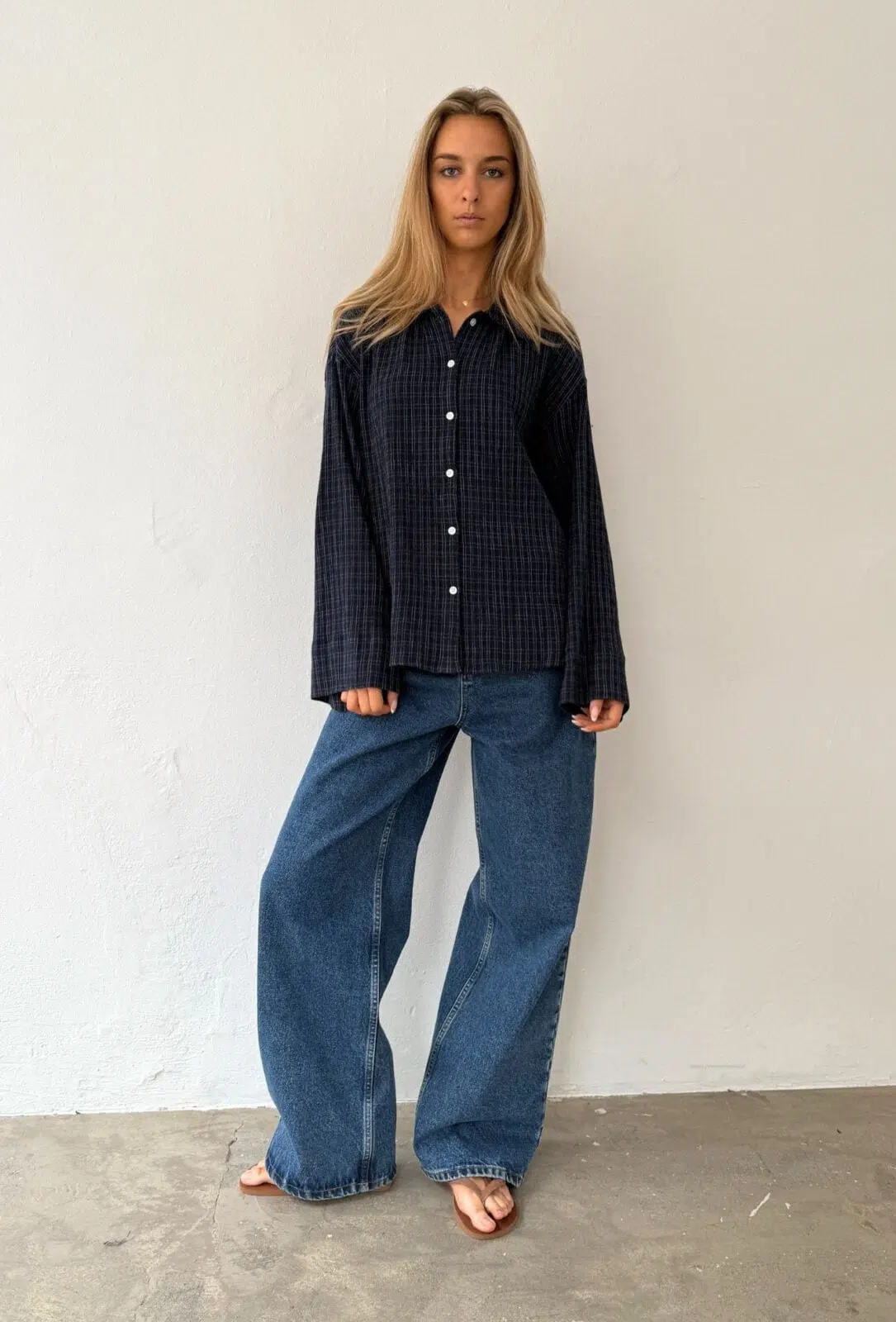 Boii Studios Langarmshirt Tinsi Check Marine Boii Studios Langarmshirt Tinsi Check Marine