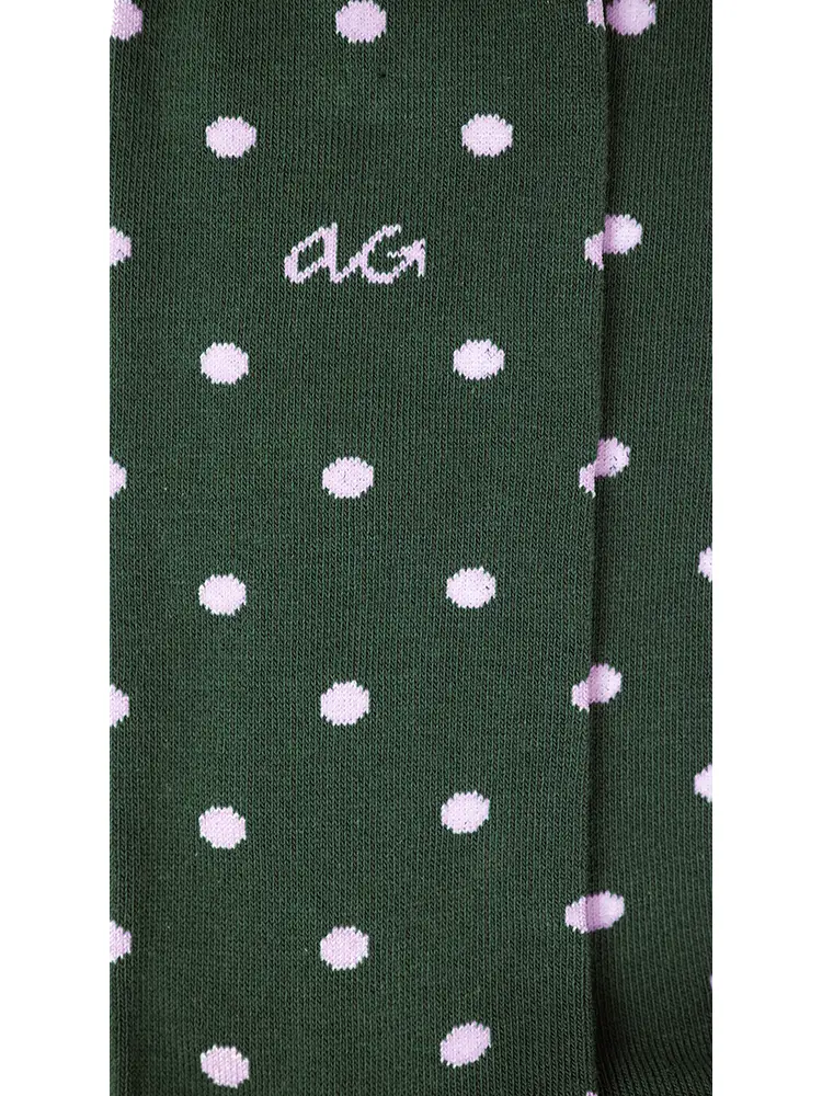 Alfredo Gonzales Socken Polka Dots Dunkelgrün