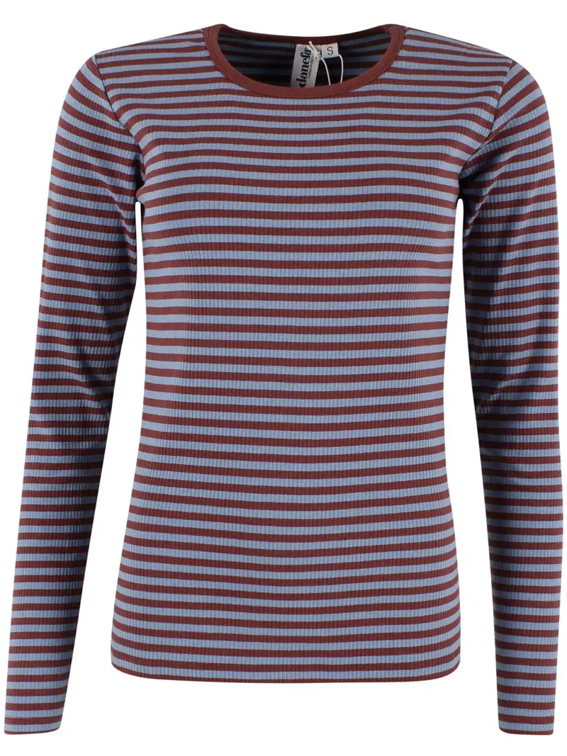 Danefae København Langarmshirt Gerippt Merlot Hellblau Gestreift Danefae København Langarmshirt Gerippt Merlot Hellblau Gestreift