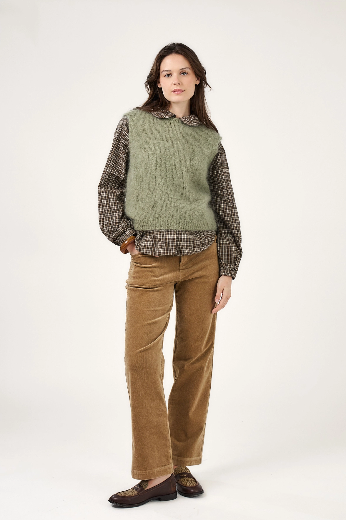 Calie Paris Alpaka-Mischung Pullunder Olive Calie Paris Alpaka-Mischung Pullunder Olive