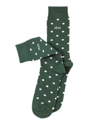 Alfredo Gonzales Socken Polka Dots Dunkelgrün