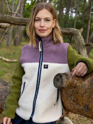Danefae København Fleecejacke Beige Mauve Oliv