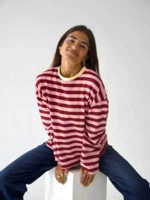 Mindtraveler Langarmshirt Nuria Weinrot Rosa